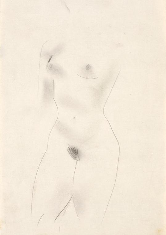 Paul Meissner, Weiblicher Akt, 1936, Bleistift, 28,2 × 20 cm, Belvedere, Wien, Inv.-Nr. 11219/9