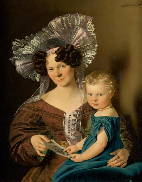 Anton Einsle, Mutter mit Kind, 1830, Öl auf Leinwand, 83 × 66 cm, Belvedere, Wien, Inv.-Nr. 117 ...