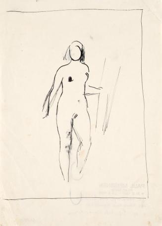 Paul Meissner, Stehender weiblicher Akt, 1936, Tusche, 28,7 × 20,9 cm, Belvedere, Wien, Inv.-Nr ...