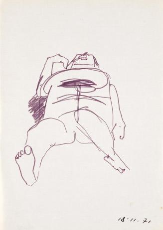Paul Meissner, Liegender Akt, 1971, Filzstift auf Papier, 29,9 × 21,2 cm, Belvedere, Wien, Inv. ...