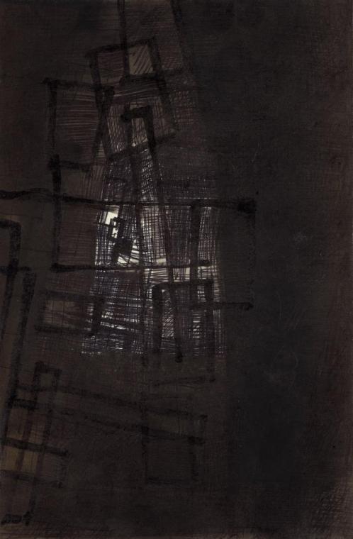Paul Meissner, Ohne Titel, 1963, Tusche, Bleistift, Kugelschreiber, 25,2 × 16,7 cm, Belvedere,  ...