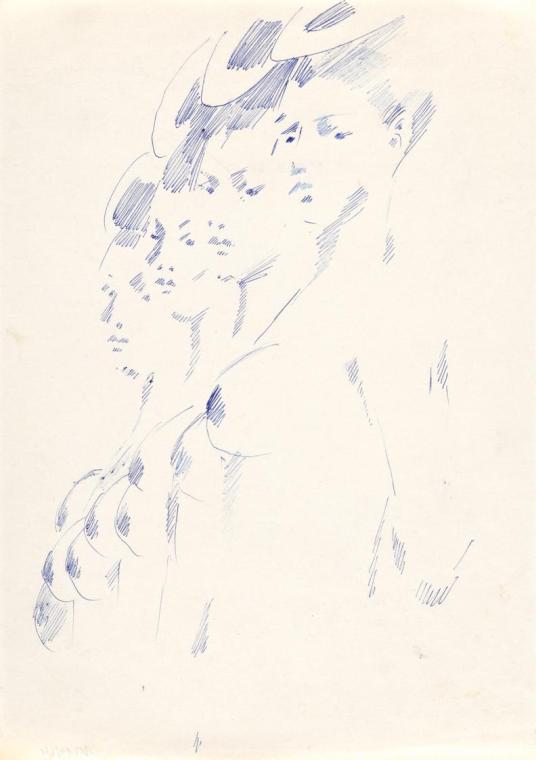 Paul Meissner, Multipler weiblicher Akt, undatiert, Tusche auf Papier, 29,8 × 21,2 cm, Belveder ...