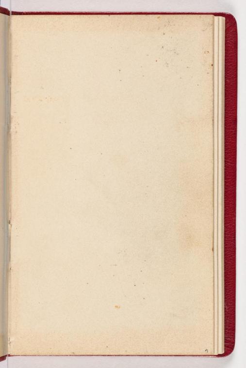 Gustav Klimt, Seite 1 (Leerseite), 1898, In rotes Leder gebundenes Büchlein, Zeichnungen und No ...