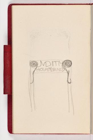 Gustav Klimt, Seite 116, 1898, In rotes Leder gebundenes Büchlein, Zeichnungen und Notizen mit  ...