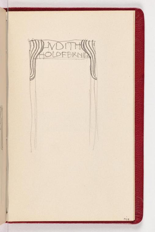 Gustav Klimt, Seite 119, 1898, In rotes Leder gebundenes Büchlein, Zeichnungen und Notizen mit  ...