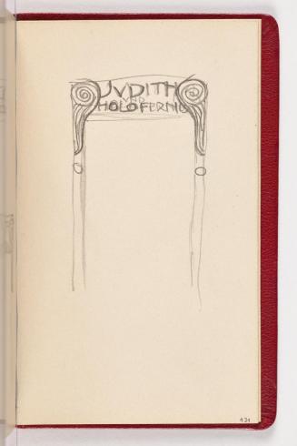 Gustav Klimt, Seite 121, 1898, In rotes Leder gebundenes Büchlein, Zeichnungen und Notizen mit  ...