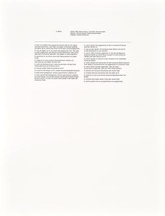 Rudolf Schwarzkogler, Text zur 5. Aktion, 1965, Druck, Blattmaße: 64,5 × 50 cm, Belvedere, Wien ...