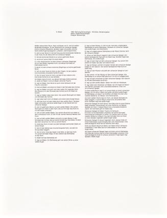 Rudolf Schwarzkogler, Text zur 6. Aktion, 1966, Druck, Blattmaße: 64,5 × 50 cm, Belvedere, Wien ...