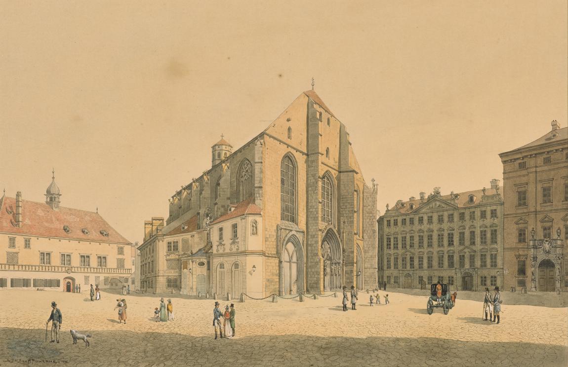 Franz Poledne, Der Minoritenplatz in Wien, 1896, Aquarell, 37,2 × 57,3 cm, Belvedere, Wien, Inv ...