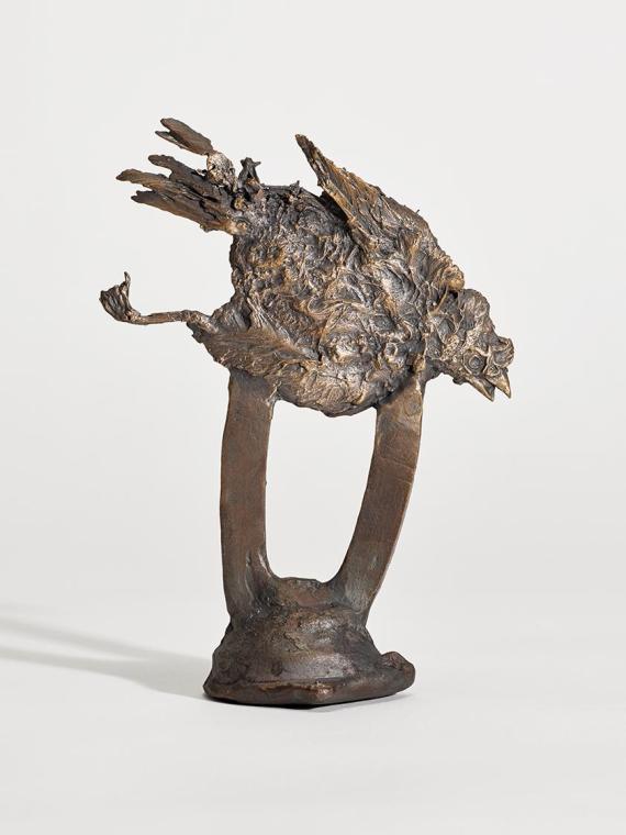 Angelika Loderer, Roadkill (Sparrow), 2023, Bronze, patiniert, 16,5 × 12 × 6 cm, Belvedere, Wie ...