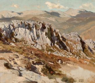 Carl Schuch, Felsenlandschaft bei Olevano, 1870, Öl auf Leinwand, 32,5 × 38 cm, Belvedere, Wien ...