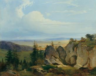 Johann Nepomuk Passini, Die Wiener-Neustädter Heide von Wetzelsdorf aus gesehen, 1843, Öl auf L ...