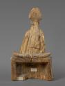 Salzburger Bildschnitzer, Thronender hl. Bischof, um 1400, Lindenholz mit (originaler ?) Fassun ...