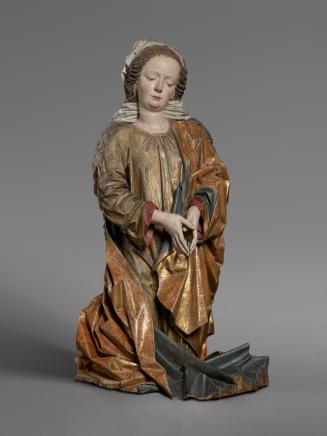 Hans Klocker, Kniende Maria, um 1485/1490, Zirbenholz mit Fassung und Vergoldung
, H: 114 x 67 ...