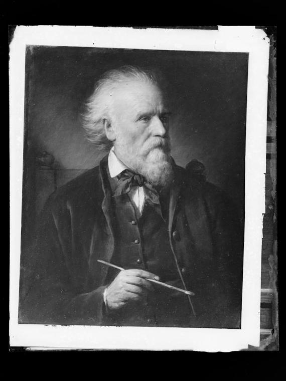 Josef Löwy – k. u. k. Hof-Photograph, Kunst- und Verlags-Anstalt, Selbstporträt mit Pinsel in d ...
