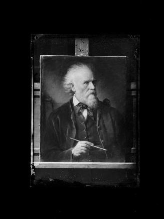 Josef Löwy – k. u. k. Hof-Photograph, Kunst- und Verlags-Anstalt, Selbstporträt mit Pinsel in d ...