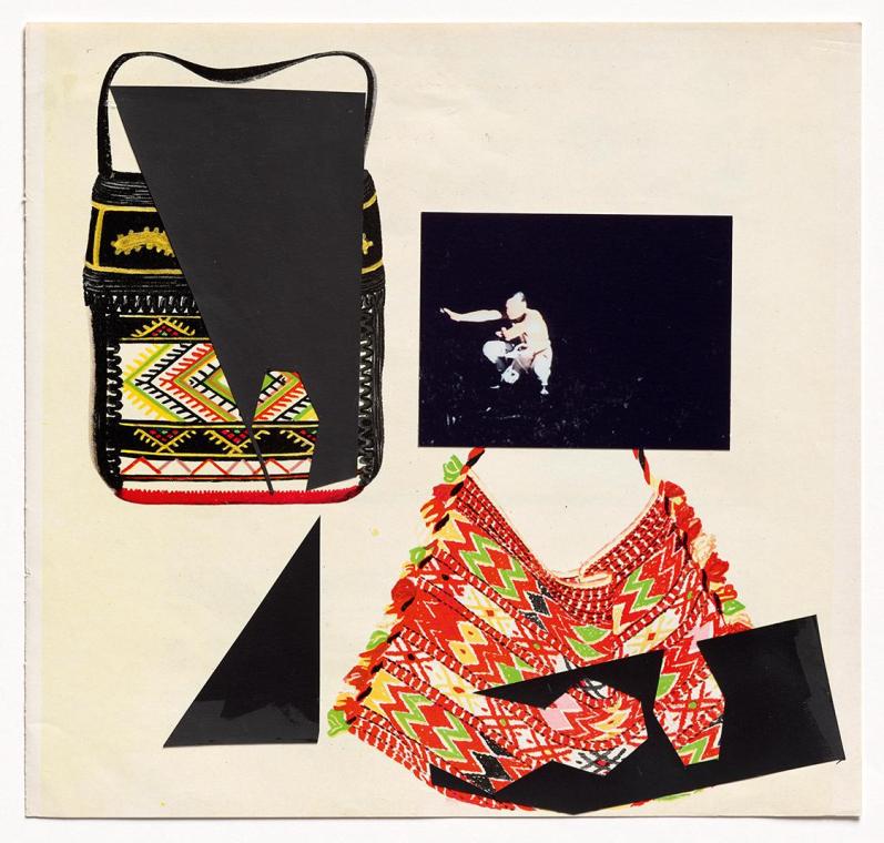 Thomas Hörl, To Inflame Myself, I Recall Byron´s Dress, 2016, Buchseite mit Druck  aufgeklebten ...