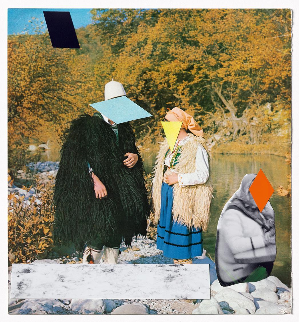Thomas Hörl, To Inflame Myself, I Recall Byron´s Dress, 2016, Buchseite mit Druck, aufgeklebten ...