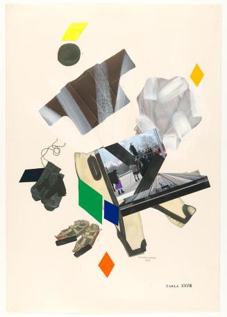Thomas Hörl, To Inflame Myself, I Recall Byron´s Dress, 2016, Buchseite mit Druck und aufgekleb ...