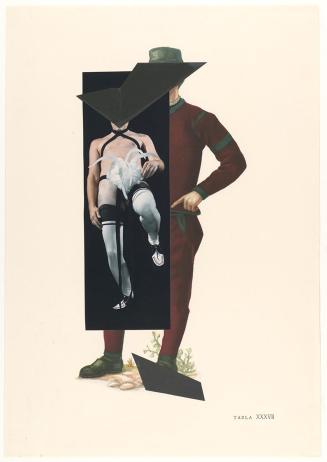 Thomas Hörl, To Inflame Myself, I Recall Byron´s Dress, 2016, Buchseite mit Druck und aufgekleb ...