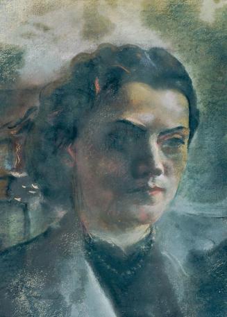 Friedl Dicker-Brandeis, Damenbildnis, um 1940, Pastell auf Papier, 38 × 28 cm, Belvedere, Wien, ...