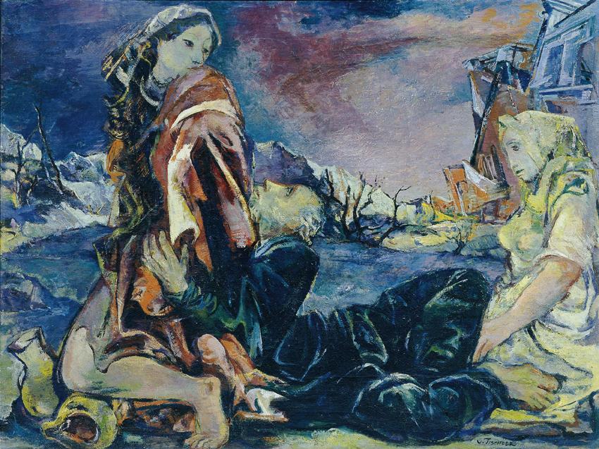 Viktor Tischler, Sodom und Gomorra, um 1945, Öl auf Leinwand, 76,5 x 101,5 cm, Belvedere, Wien, ...