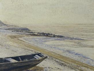 Max Clarenbach, Niederrhein – Treibeis, um 1910, Öl auf Leinwand, 60,5 x 80,5 cm, Belvedere, Wi ...