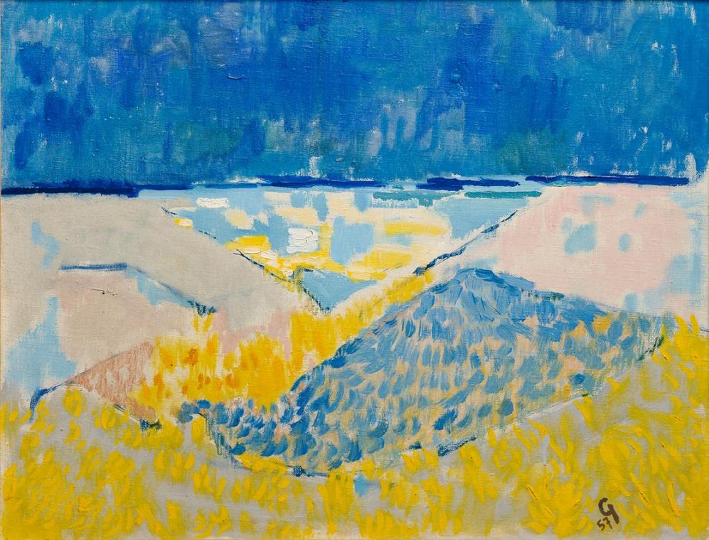 Emil (Gody) Roth, Landschaft bei Brauron, 1957, Öl auf Leinwand, 50 x 65 cm, Belvedere, Wien, I ...