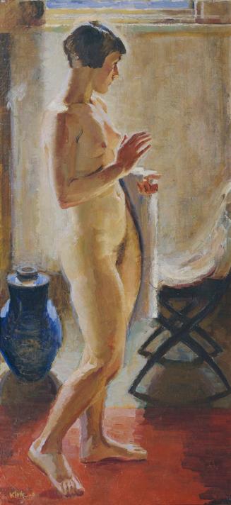 Theodor Klotz-Dürrenbach, Stehender Akt, 1929, Öl auf Leinwand, 144 x 68 cm, Artothek des Bunde ...