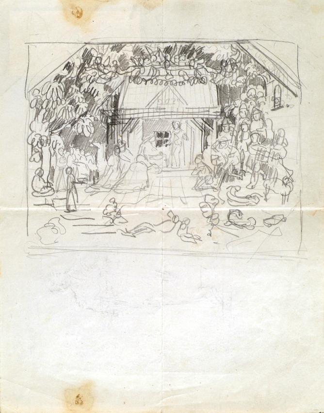 Franz Barwig d. Ä., Krippe, 1915/1916, Bleistift auf Papier, 29 x 23 cm, Belvedere, Wien, Inv.- ...