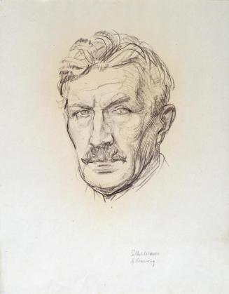 Franz Barwig d. Ä., Selbstbildnis, 1927, Kohle auf Papier, 43,5 x 34 cm, Belvedere, Wien, Inv.- ...