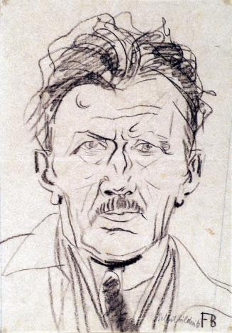Franz Barwig d. Ä., Selbstbildnis, um 1930/31, Kohle auf Papier, 26,5 x 18,5 cm, Belvedere, Wie ...