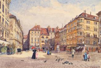 Ernst Graner, Der Judenplatz in Wien, 1895, Aquarell auf Papier, 19,9 × 29 cm, Belvedere, Wien, ...