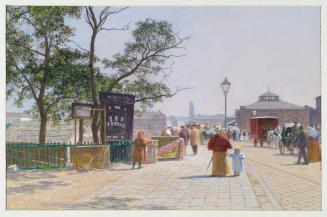 Maximilian Suppantschitsch, Die alte Stubentor-Brücke in Wien, undatiert, Aquarell auf Papier,  ...