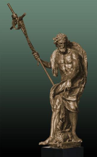 Giovanni Giuliani, Der heilige Johannes der Täufer, um 1695/1696, Lindenholz, H: 243 cm, Belved ...