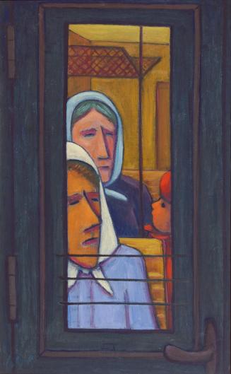 Werner Berg, Frauen in der Kleinbahn, 1960, Öl auf Leinwand, 121 x 75,5 cm, Artothek des Bundes ...