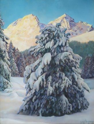 Robert  Herrmann, Winterlandschaft, 1925, Pastell auf Karton, 65,5 x 51 cm, Belvedere, Wien, In ...