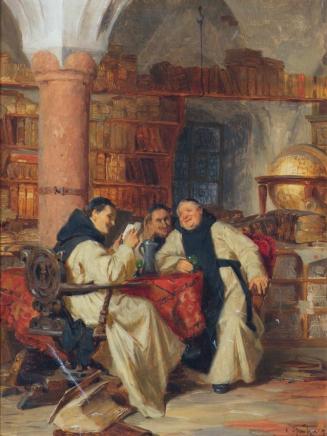 Eduard Theodor Ritter von Grützner, In der Klosterbibliothek, 1879 (1874 ?), Öl auf Leinwand, 4 ...