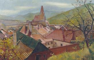 Franz Molt, Weißenkirchen in der Wachau, 1942, Öl auf Hartfaserplatte, 167 x 254 cm, Belvedere, ...