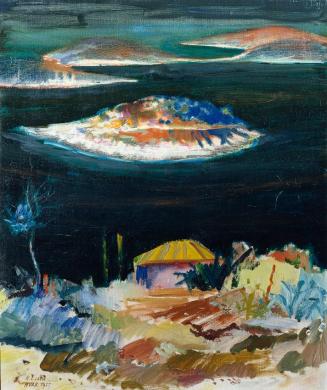 Kurt Conrad Loew, Die Teufelsinseln bei Hvar, 1955, Öl auf Leinwand, 54,5 x 46 cm, Artothek des ...