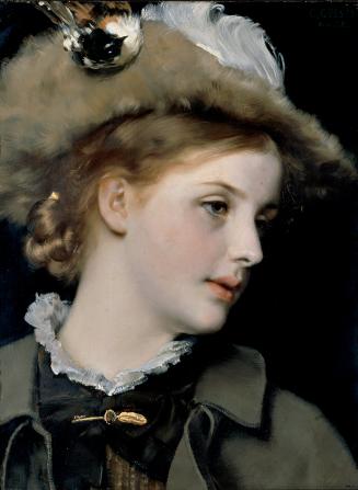 Karl Gussow, Damenbildnis, 1881, Öl auf Holz, 43,3 x 32 cm, Belvedere, Wien, Inv.-Nr. 8061