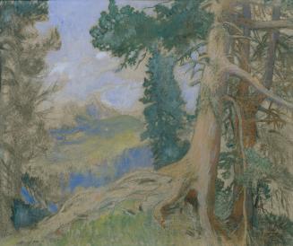 Alois Penz, Scheiblahn am Abend, um 1905, Öl auf Karton, 48 x 67 cm, Belvedere, Wien, Inv.-Nr.  ...