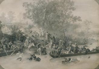 Leander Russ, Gründung Wiens, Tusche, 97 x 139 cm, Belvedere, Wien, Inv.-Nr. 3308