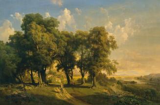 Anton Hansch, Unter den Linden (Abendlandschaft), 1858, Öl auf Leinwand, 127 x 189 cm, Belveder ...