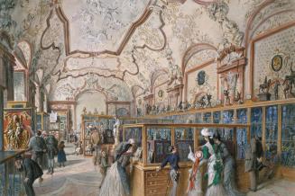 Carl Goebel d. J., Die Marmorgalerie, 1876, Aquarell auf Papier, 46,5 x 68,3 cm, Belvedere, Wie ...