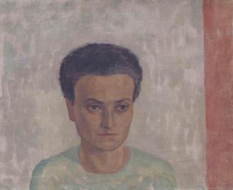 Walther Gamerith, Frau S. Schönberger in grüner Bluse, um 1934, Öl auf Leinwand, 45 x 55 cm, Be ...