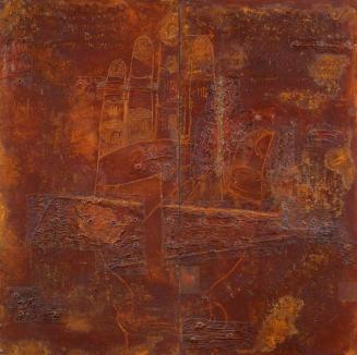 Fritz Bergler, Hand, 1992, Acryl, Öl auf Eisenblech - 2-teilig, 220 x 220 cm, Belvedere, Wien,  ...