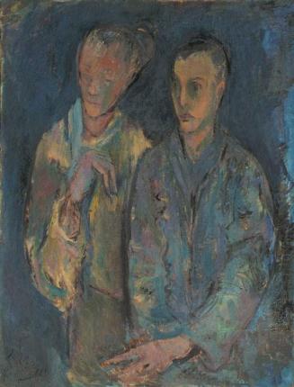 Johannes Krejci, Zwei Menschen, um 1950, Öl auf Leinwand, 111 x 85 cm, Belvedere, Wien, Inv.-Nr ...