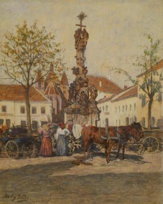 Johann Nepomuk Geller, Eggenburg, undatiert, Öl, Tusche und Feder auf Holz, 53 x 46 cm, Belvede ...