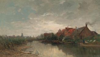 Gilbert von Canal, Niederländischer Kanal, vor 1893, Öl auf Leinwand, 65 x 109,5 cm, Belvedere, ...